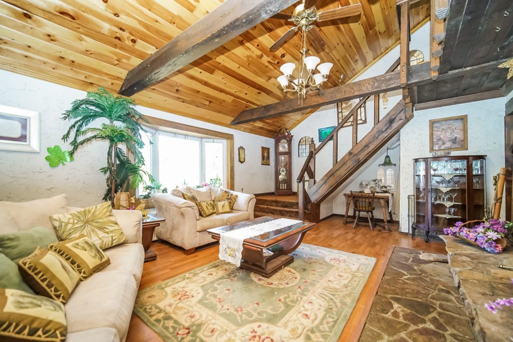 Living Room- vaulted ceilings